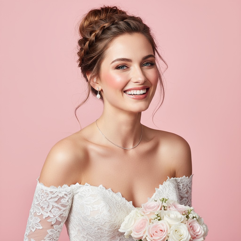 Messy Bun With Braid For Wedding Ideas